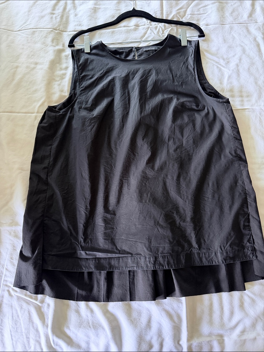 COS Black Sleeveless Tunic with Layered Hem Detail